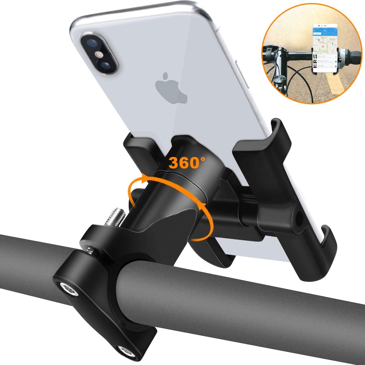 Soporte Móvil para Bicicleta, Soporte Universal para Móvil para Moto,  Rotación 360 Antivibración para iPhone 12 Mini/12/11 Pro Max/XS/XR, Samsung  S10/S9/S8, Huawei, Smartphones 4,7-6,8 pulgadas brillar Electrónica